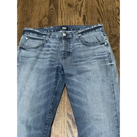 Hudson Jeans Blake Slim Straight Men's Size 34 Zip‎ Roto Medium Wash Denim